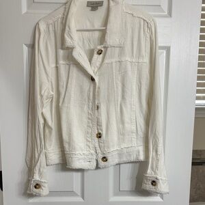 Charlie Paige Cream Linen Blend Jacket